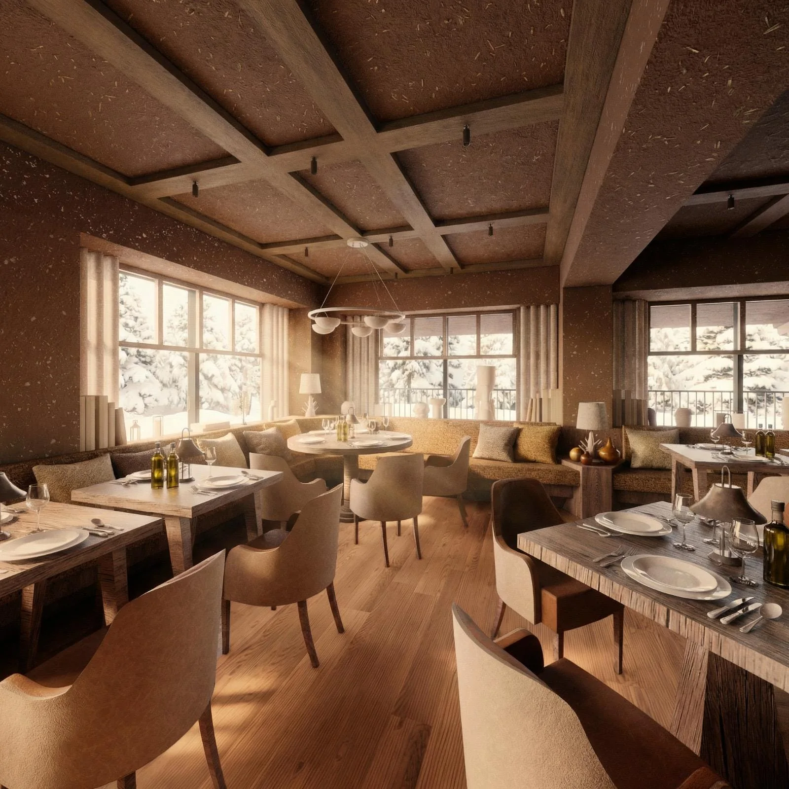 La salle du restaurant en journée