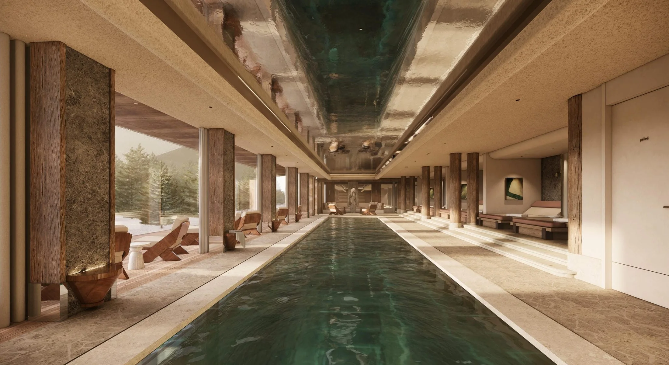 La piscine intérieure du spa