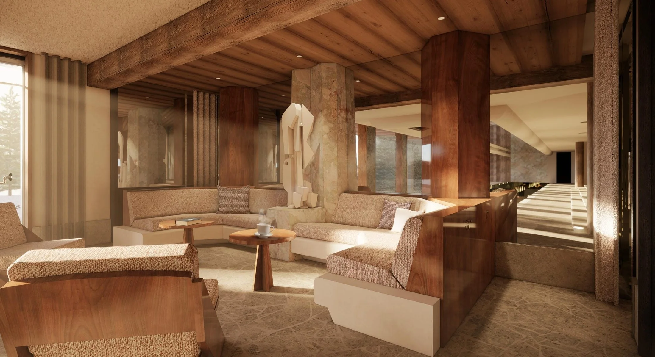 Visualisation non contractuelle du lounge et de la piscine